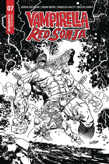 Vampirella / Red Sonja #7 (15 Copy Gedeon B&W Zombie Cover)