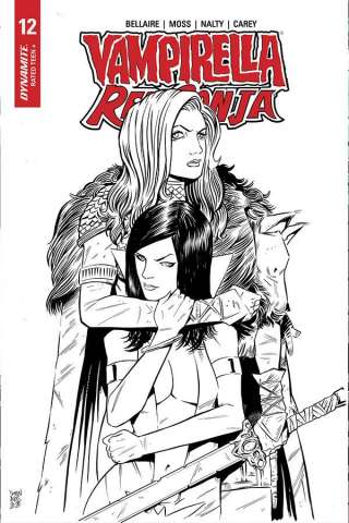 Vampirella / Red Sonja #12 (10 Copy Moss B&W Cover)