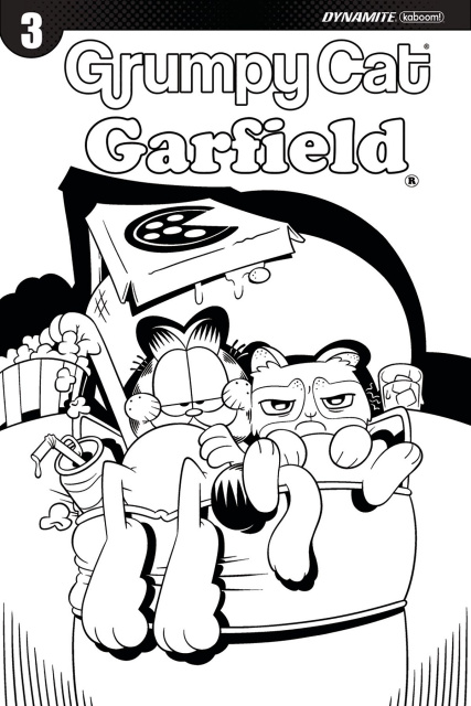 Grumpy Cat / Garfield #3 (10 Copy Hirsch B&W Cover)