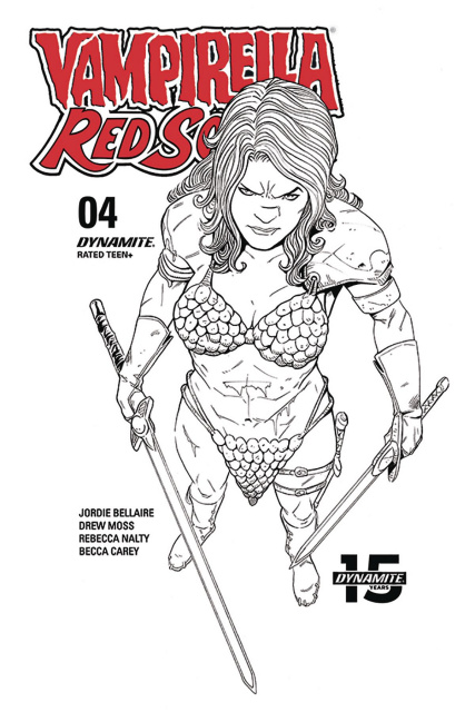 Vampirella / Red Sonja #4 (10 Copy Moss B&W Cover)