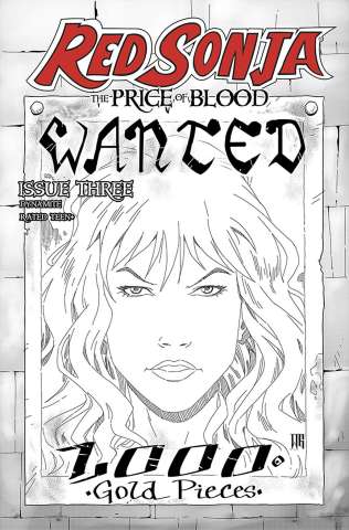 Red Sonja: The Price of Blood #3 (15 Copy Geovani B&W Cover)