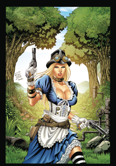 Grimm Fairy Tales: Steampunk Alice in Wonderland Coloring Book Edition
