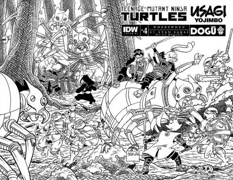 Teenage Mutant Ninja Turtles / Usagi Yojimbo: Wherewhen #4 (25 Copy B&W Sakai Cover)