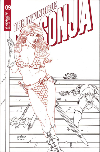 The Invincible Red Sonja #9 (25 Copy Linsner B&W Cover)