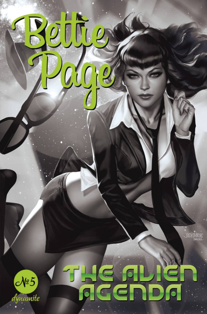 Bettie Page: The Alien Agenda #5 (11 Copy Burns B&W Cover)