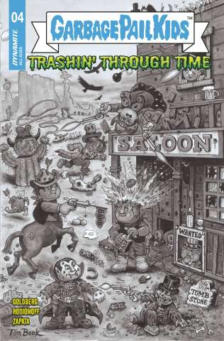 Garbage Pail Kids: Trashin' Through Time #4 (10 Copy Bunk B&W Cover)