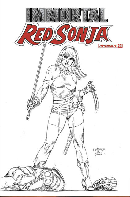 Immortal Red Sonja #9 (15 Copy Linsner B&W Cover)