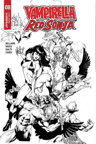 Vampirella / Red Sonja #8 (7 Copy Castro B&W Cover)