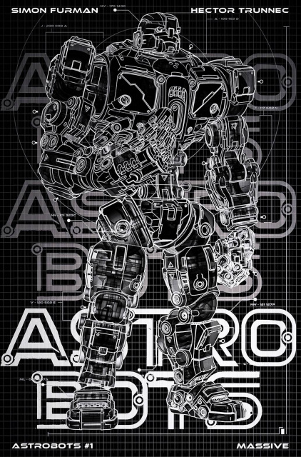 Astrobots #1 (Blueprint Black Metal Cover)