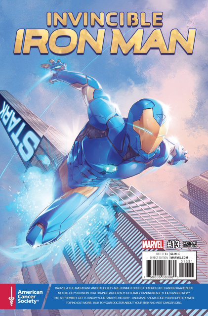 Invincible Iron Man #13 (Cancer Awareness Cover)