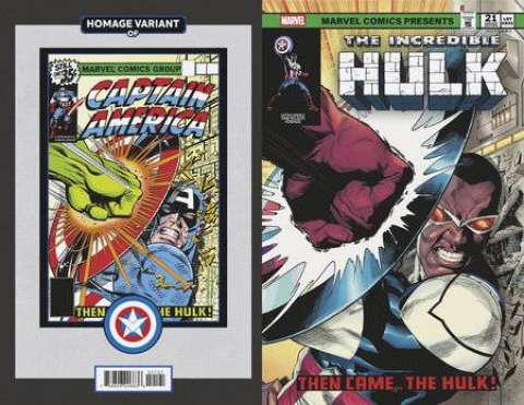 The Incredible Hulk #21 (Captain America Sam Wilson Homage Cover)