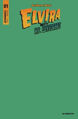 Elvira Meets H.P. Lovecraft #1 (Green Blank Authentix Cover)