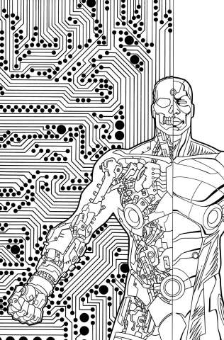 Cyborg #7 (Adult Coloring Book Cover)