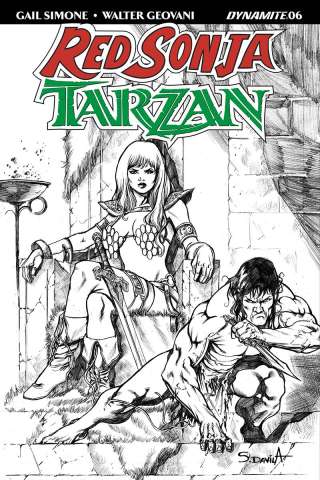 Red Sonja / Tarzan #6 (20 Copy Davila B&W Cover)