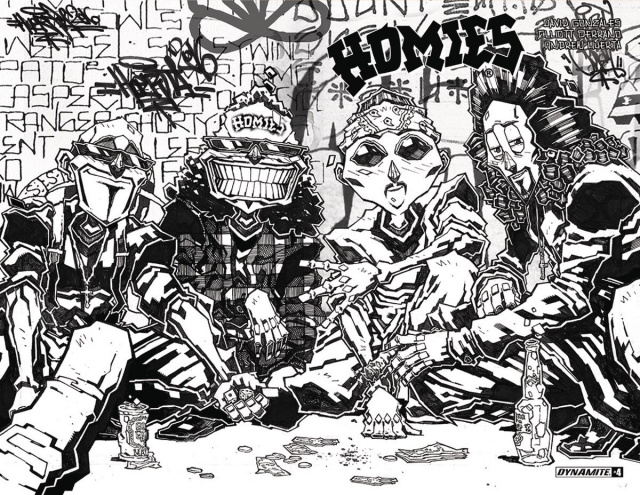 Homies #4 (15 Copy Huerta B&W Cover)