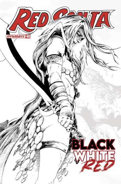 Red Sonja: Black, White, Red #3 (15 Copy Lau B&W Line Art Cover)