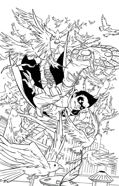 Robin: Son of Batman #8 (Adult Coloring Book Cover)