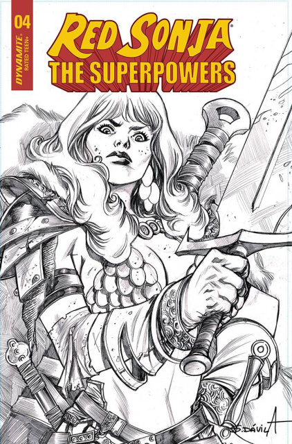 Red Sonja: The Superpowers #4 (11 Copy Davila B&W Cover)