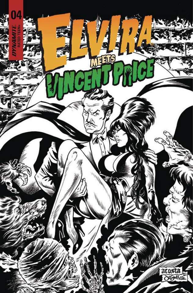 Elvira Meets Vincent Price #4 (25 Copy Incv Acosta Line Art Cover)