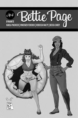 Bettie Page #4 (20 Copy Federici Homage B&W Cover)