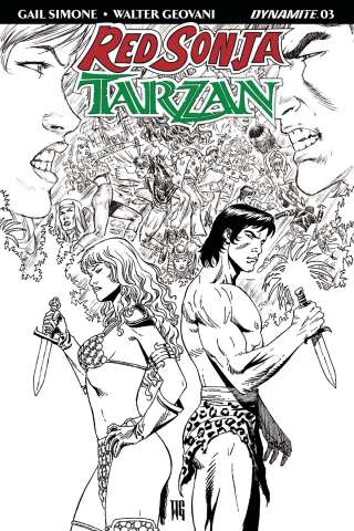 Red Sonja / Tarzan #3 (10 Copy Geovani B&W Cover)