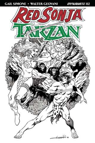 Red Sonja / Tarzan #2 (30 Copy Lopresti B&W Cover)