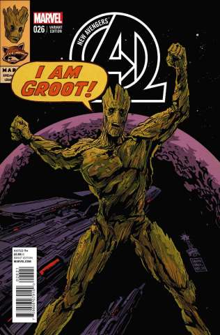 New Avengers #26 (Rocket Raccoon & Groot Cover)