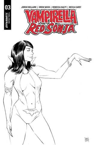 Vampirella / Red Sonja #3 (10 Copy Moss B&W Cover)