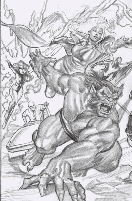 X-Men #25 (100 Copy Ross Virgin Sketch Connect Part B Cover)