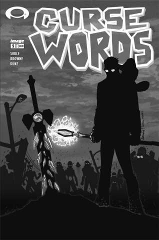 Curse Words #9 (B&W Walking Dead #6 Tribute Cover)