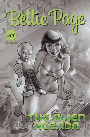 Bettie Page: The Alien Agenda #1 (25 Copy Roux B&W Cover)