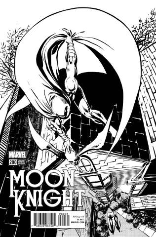 Moon Knight #200 (Sienkiewicz Remastered B&W Cover)