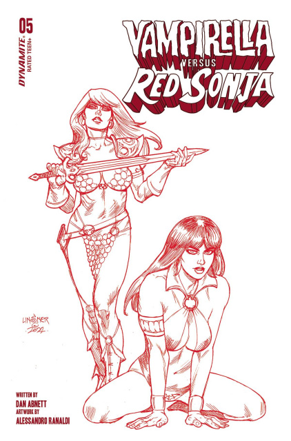 Vampirella vs. Red Sonja #5 (10 Copy Linsner Fiery Red Cover)
