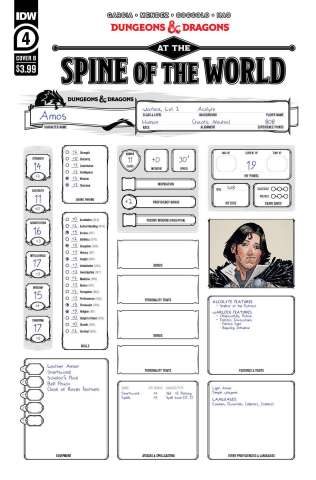 Dungeons & Dragons: At the Spine of the World #4 (Character Sheet Cover)