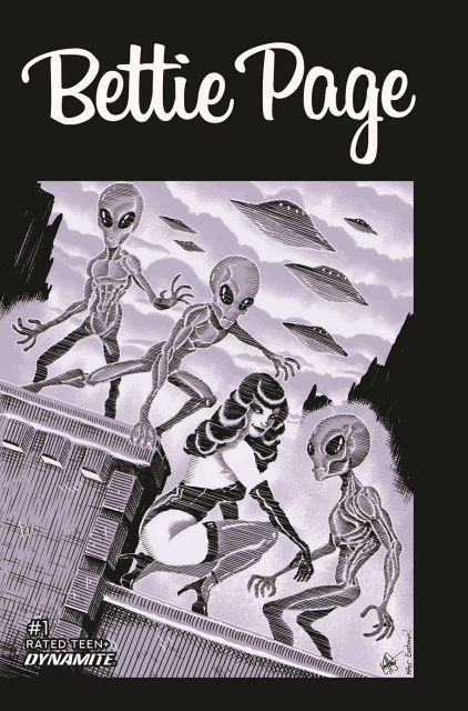 Bettie Page: The Alien Agenda #1 (TMNT Homage Haeser Cover)