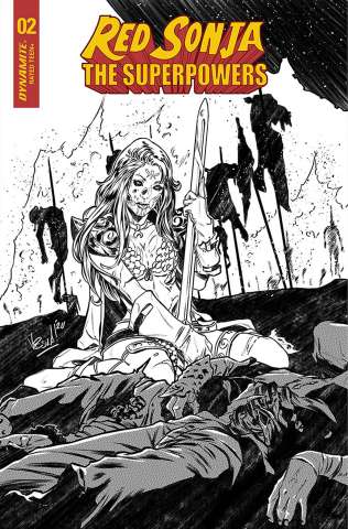 Red Sonja: The Superpowers #2 (30 Copy Federici B&W Cover)