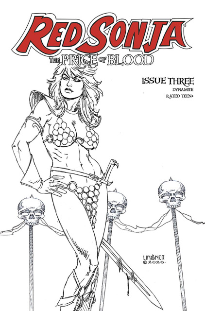 Red Sonja: The Price of Blood #3 (30 Copy Linsner B&W Cover)