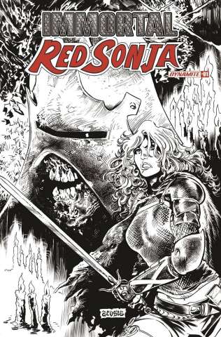 Immortal Red Sonja #1 (7 Copy Acosta B&W Cover)