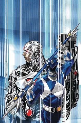 Justice League / Power Rangers #1 (Cyborg / Blue Ranger Cover)