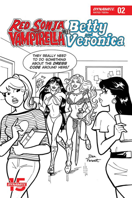 Red Sonja and Vampirella Meet Betty and Veronica #2 (10 Copy Parent B&W Cover)