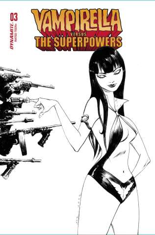 Vampirella vs. The Superpowers #3 (10 Copy Lee B&W Cover)
