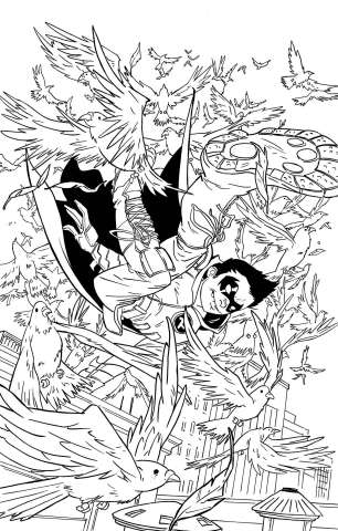 Robin: Son of Batman #8 (Adult Coloring Book Cover)