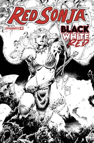 Red Sonja: Black, White, Red #1 (10 Copy Tan Line Art Cover)