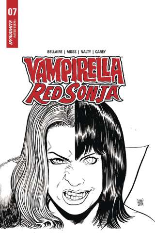 Vampirella / Red Sonja #7 (10 Copy Moss B&W Cover)