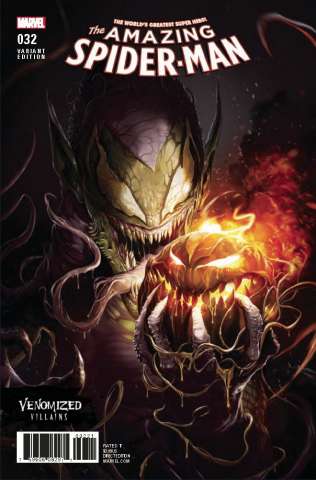 The Amazing Spider-Man #32 (Venomized Green Goblin Cover)
