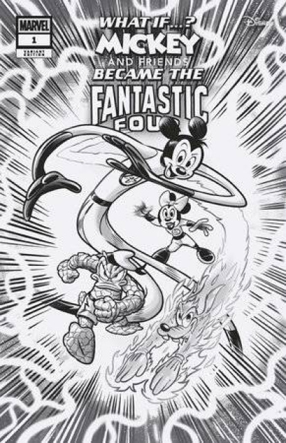 What If... Mickey and Friends Became the Fantastic Four? #1 (100 Copy B/W Cover)