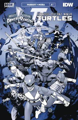 Mighty Morphin Power Rangers / Teenage Mutant Ninja Turtles II: Black & White Edition #1 (Mora Cover)