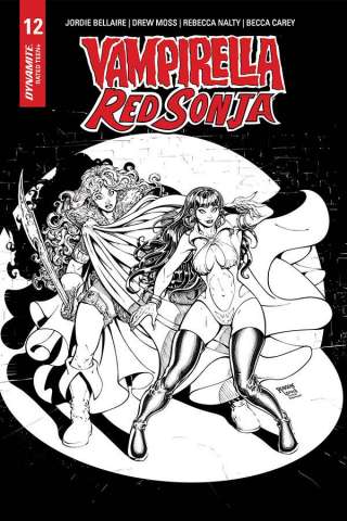 Vampirella / Red Sonja #12 (15 Copy Robson B&W Homage Cover)