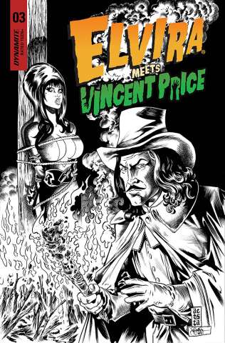 Elvira Meets Vincent Price #3 (25 Copy Acosta Line Art Cover)