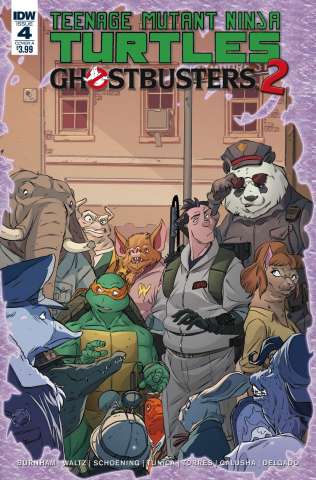 Teenage Mutant Ninja Turtles / Ghostbusters 2 #4 (Schoening Cover)
